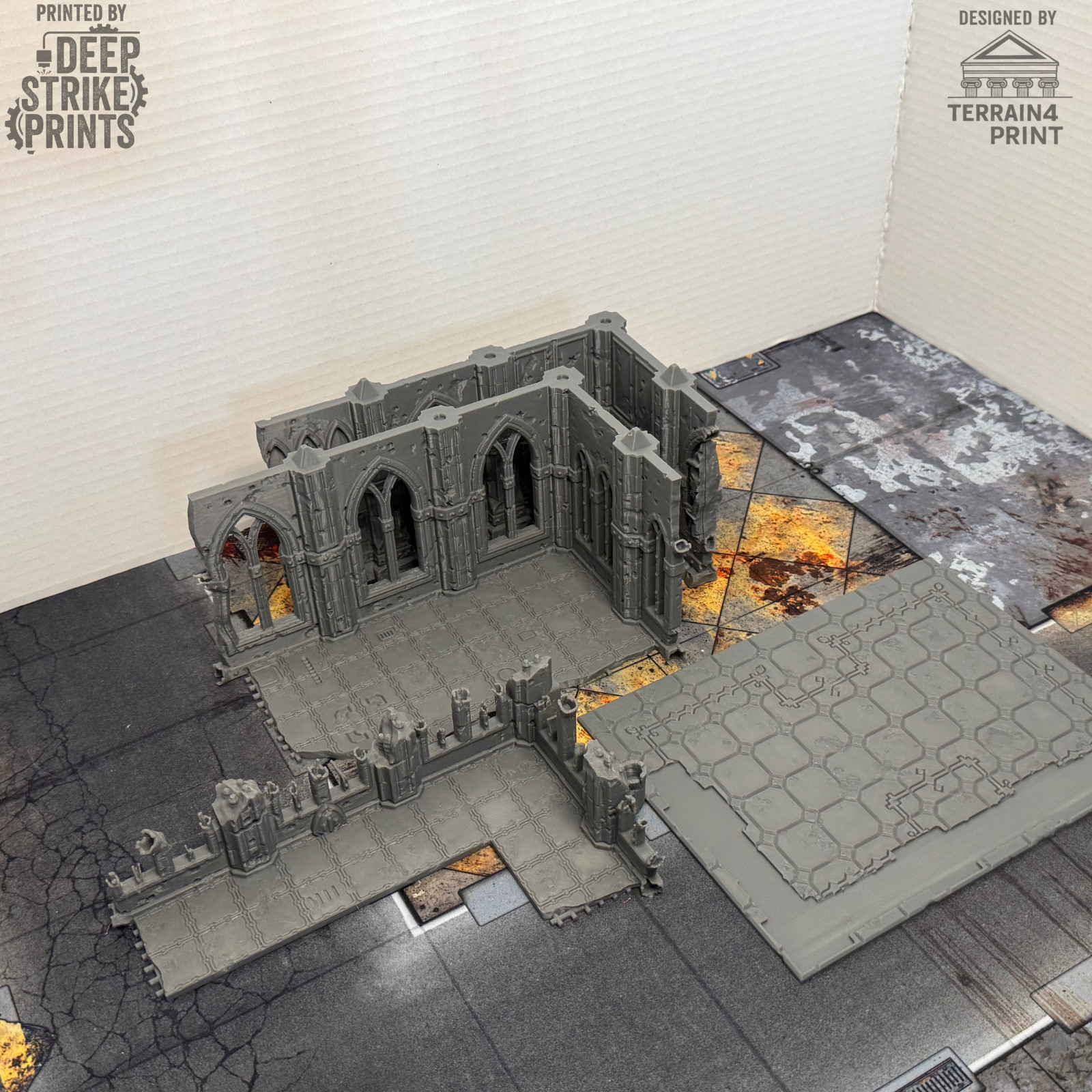 Gothic Ruined Building Set D x2 Terrain Scenery Tabletop/Warhammer 40k