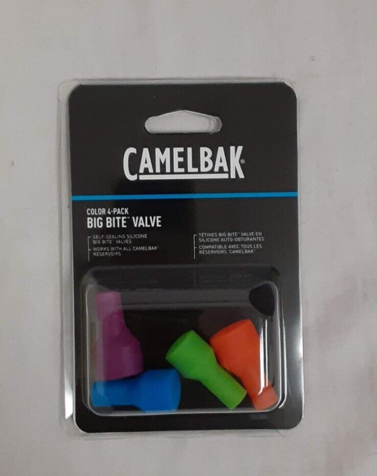Camelbak Hydration Big Bite Valve Replacement 4-Pack (4 colors) + Valve Cover