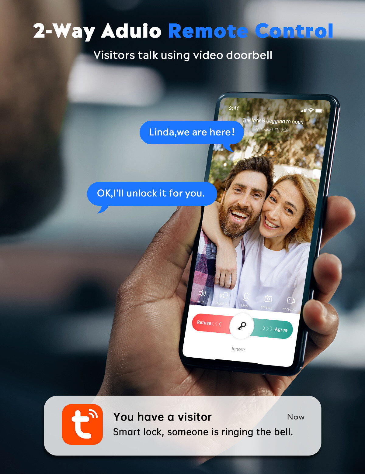 Smart Lock with Camera & Handle Fingerprint Keyless Door Lock WiFi APP Control