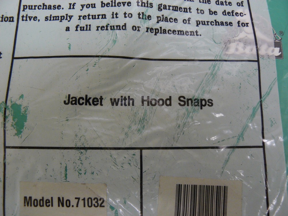 NEW BATA CHEMTEX 71032 JACKET WITH HOOD SNAPS SIZE LARGE