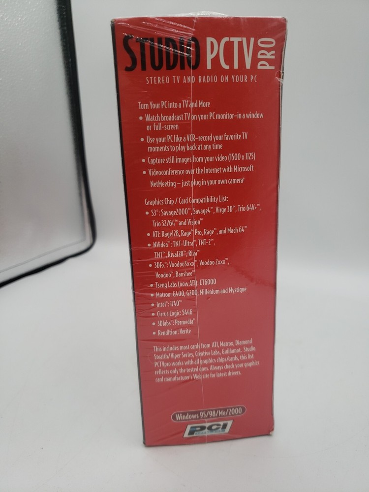 Pinnacle Systems Studio PCTV PRO PCI Windows 95/98/Me/2000 Get TV & Radio on PC
