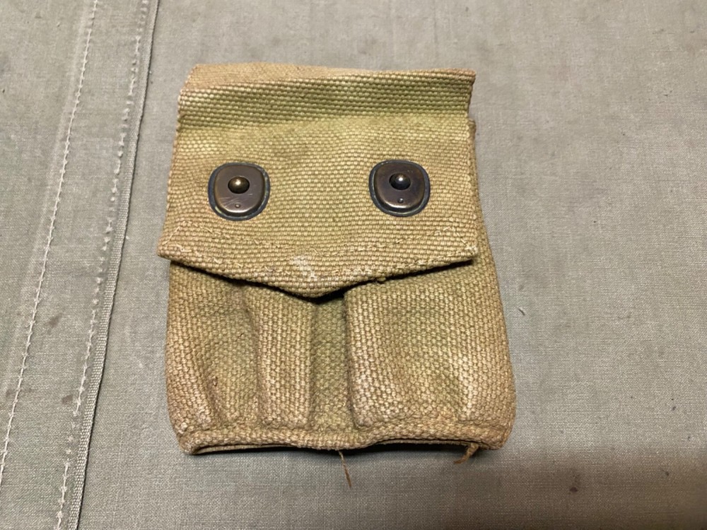 ORIGINAL WWI WWII US ARMY M1910 .45 PISTOL BELT AMMO POUCH-RUSSELL