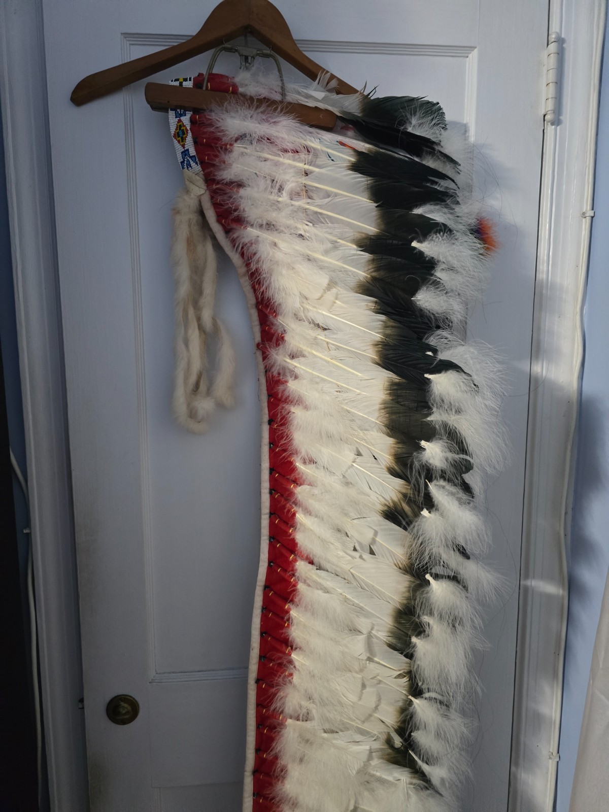 Native Indian Regalia 5' War Bonnet Tunic Breast Plate Sash Chaps Belt Shoes Bag