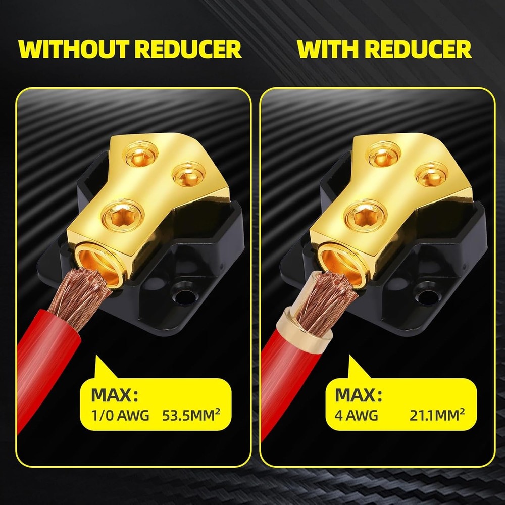 High Performance 2 Way Copper Power Distribution Block for Car Audio Systems