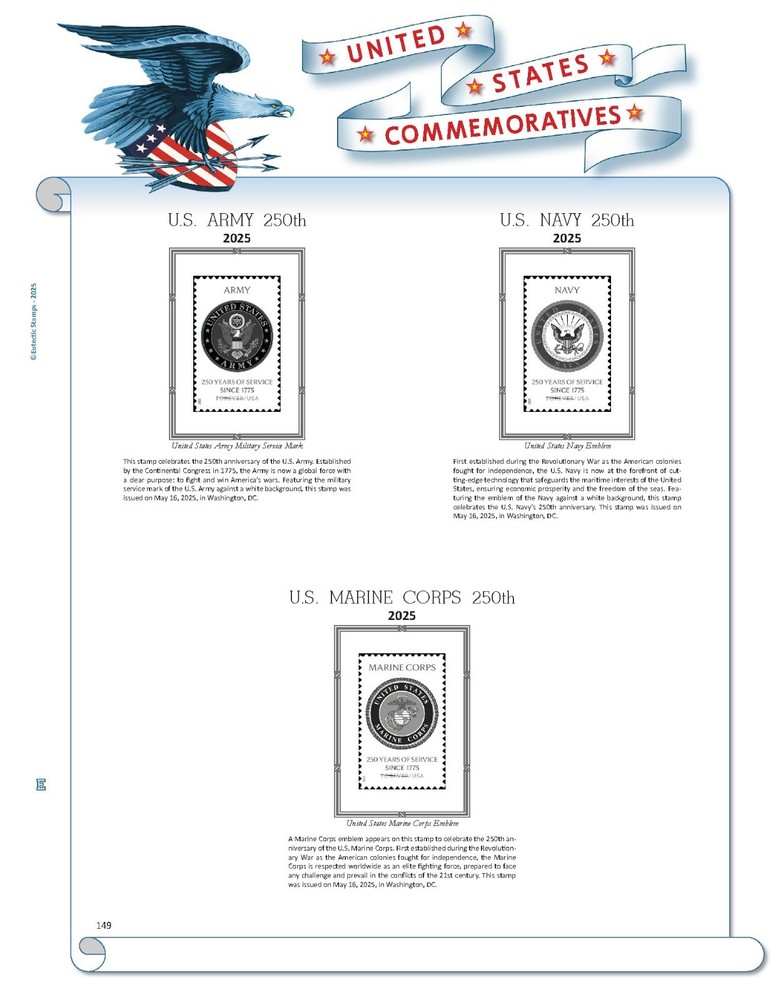 2025 U.S. Commemorative Singles COMPLETE Supplement (White Ace Alternative)