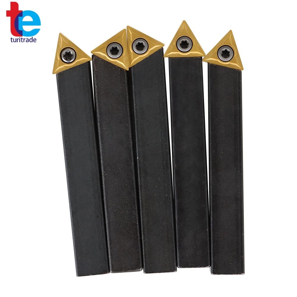 5Pcs 1/2" Carbide Indexable Turning Tool Lathe Tool Bit With Carbide Inserts