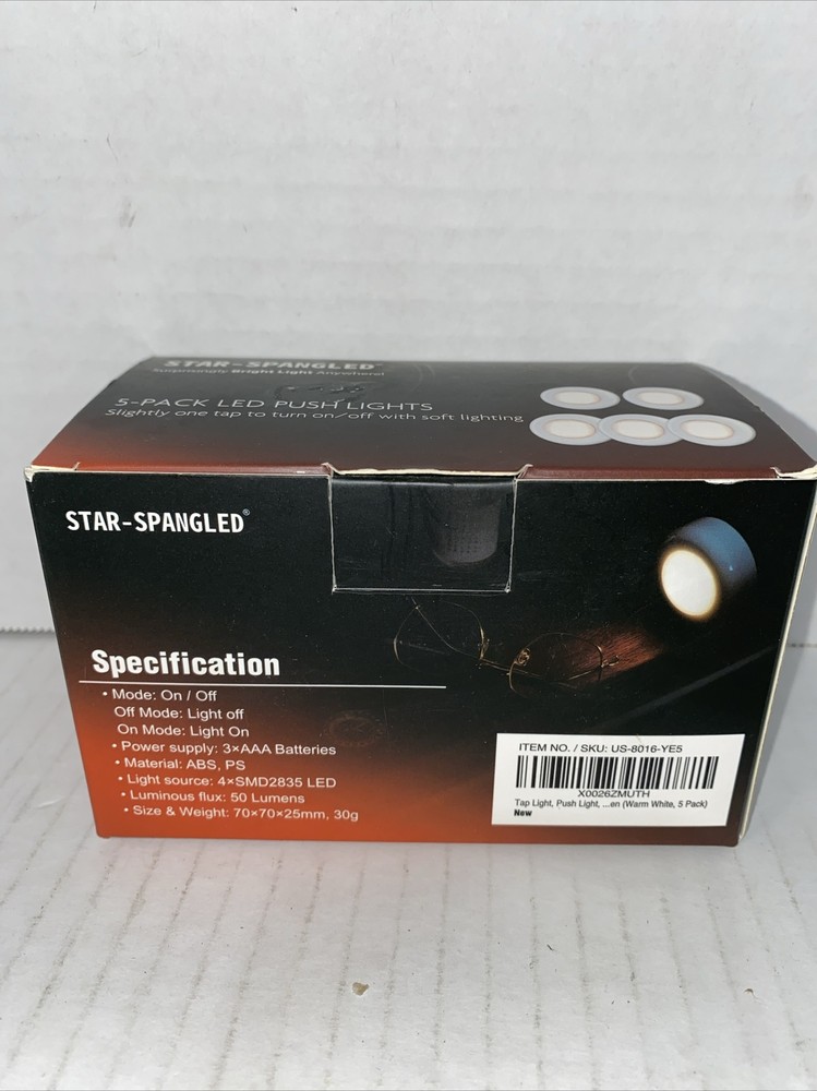 Star-spangled: 5 Pack LED Push Lights, Cool White