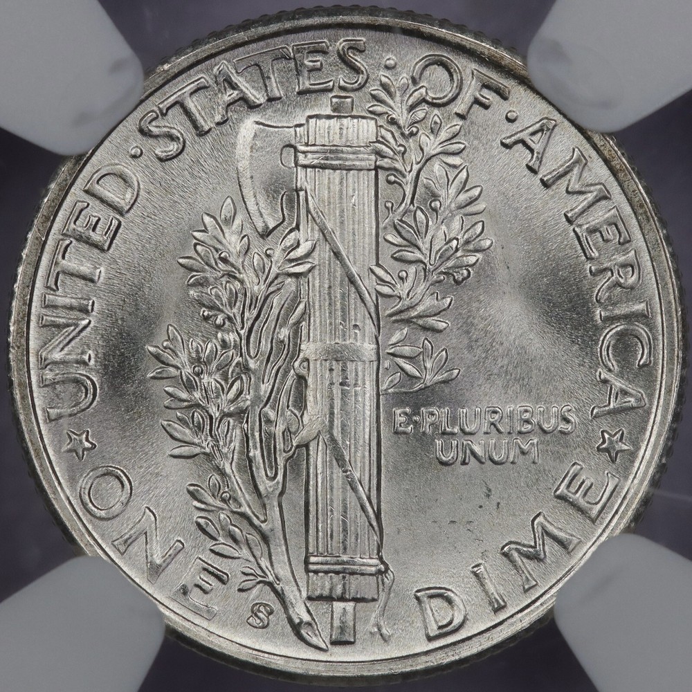 1945-S 10c Mercury Dime - NGC MS 67+