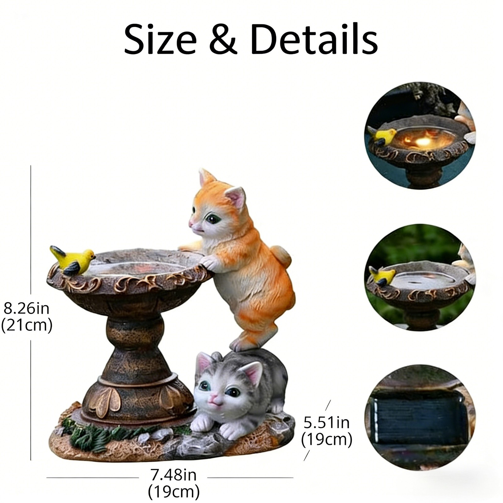 Solar-Powered Cat Statue Garden Lantern & Outdoor Decor Art Piece
