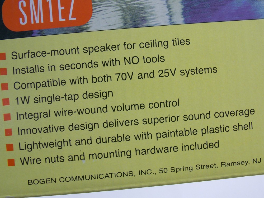 Bogen SM1EZ Indoor Ceiling Mountable Speaker (SM1EZ)