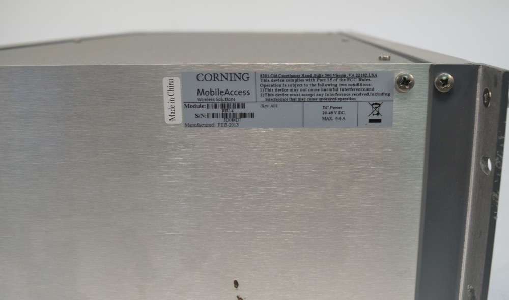 Corning MobileAccess RIU-4 Radio Interface Unit Chassis P.S. Base Unit OCH