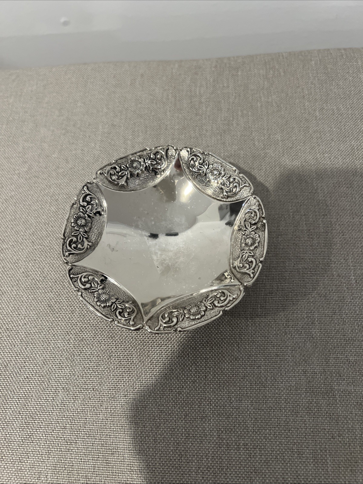 Silver-plate 4” Round Trinket Dish
