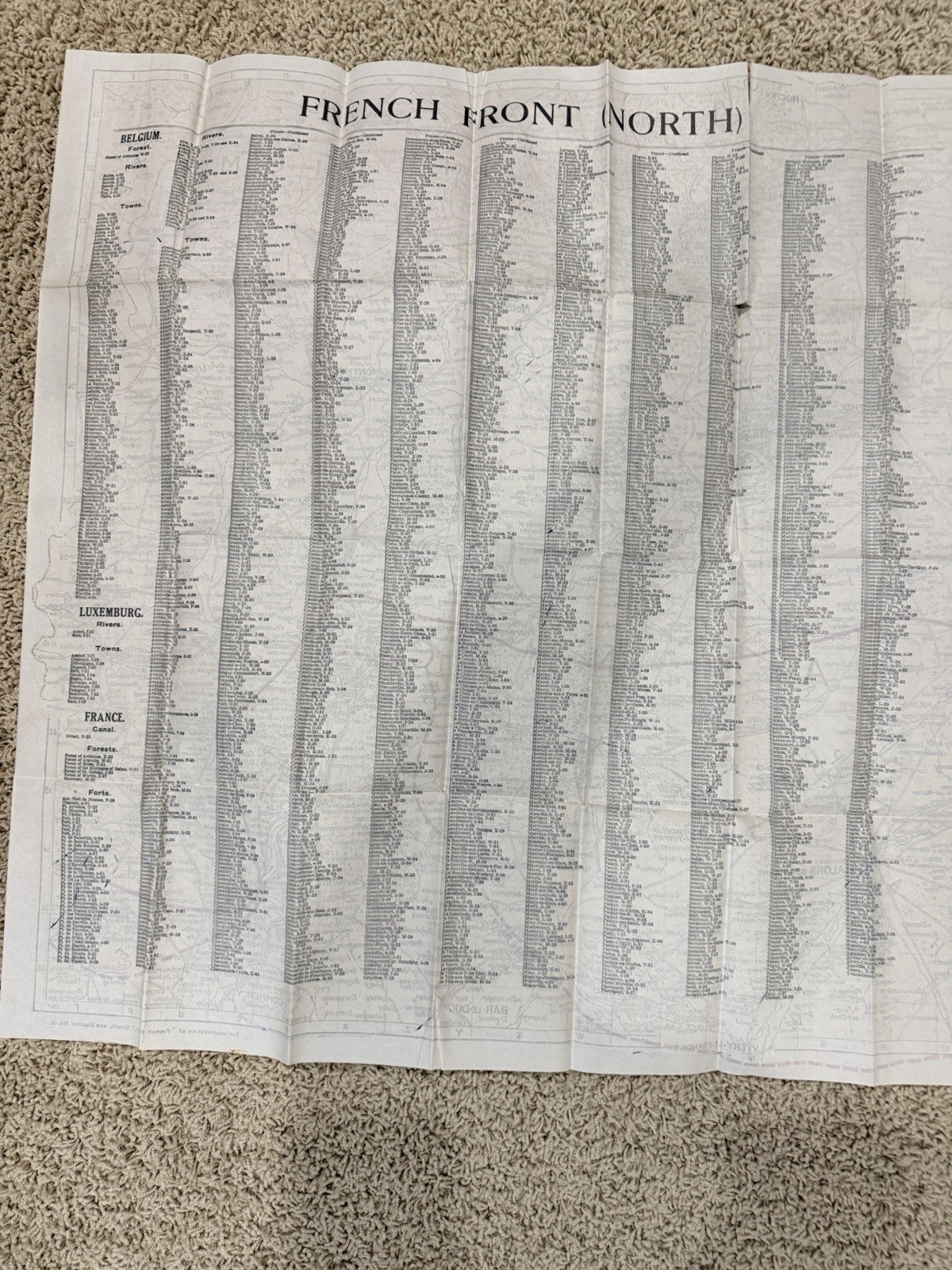 World War I Rand McNally War Map of French Front 1917 WWI EUC