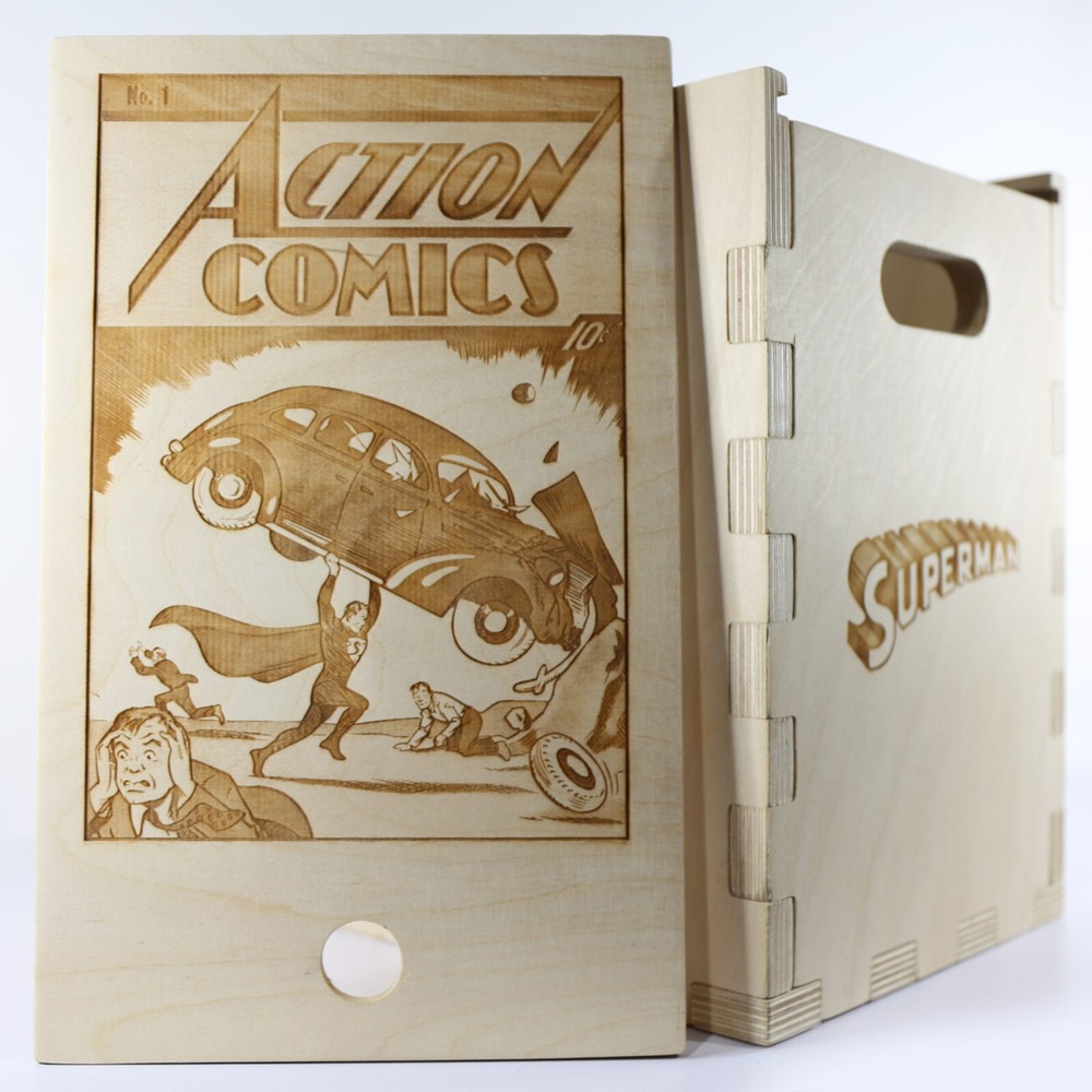 Superman Action Comics Timber Comic Storage Box *Comics Not Included