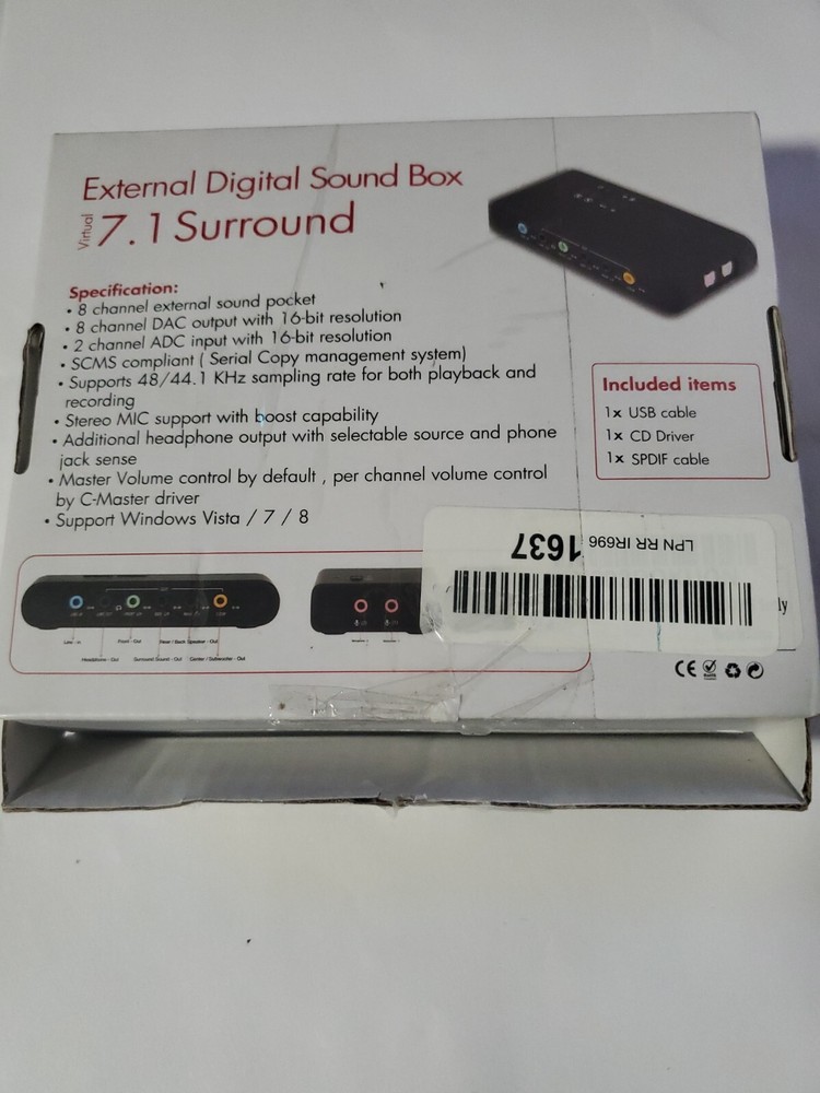 External digital sound box 7.1 Surround 8 Channels