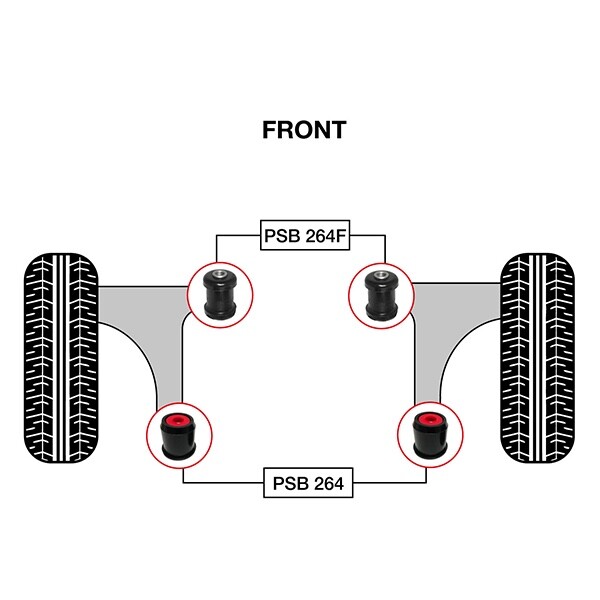 4x Ford C-Max (13-18) Complete Front Lower Arm Polyurethane Bushing Kit