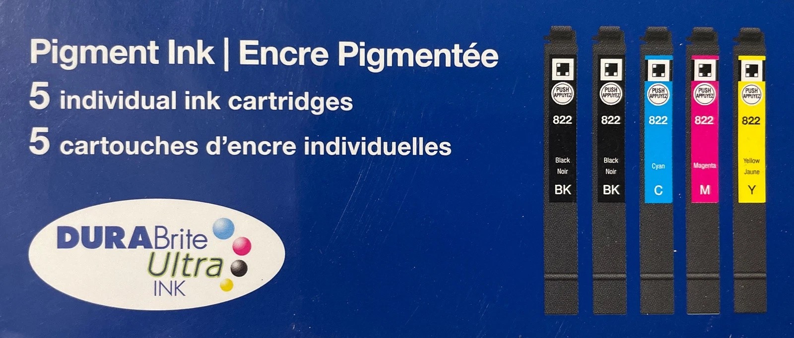 Epson 822 DURABrite Ultra Ink Standard Capacity Ink Cartridge 5-pack BLK & Color