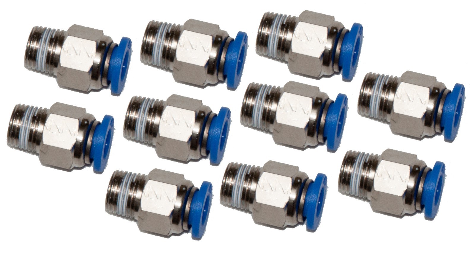 10 pneumatic 1/4" Tube x 1/8" NPT Male Connector Push in to air Connect fitting