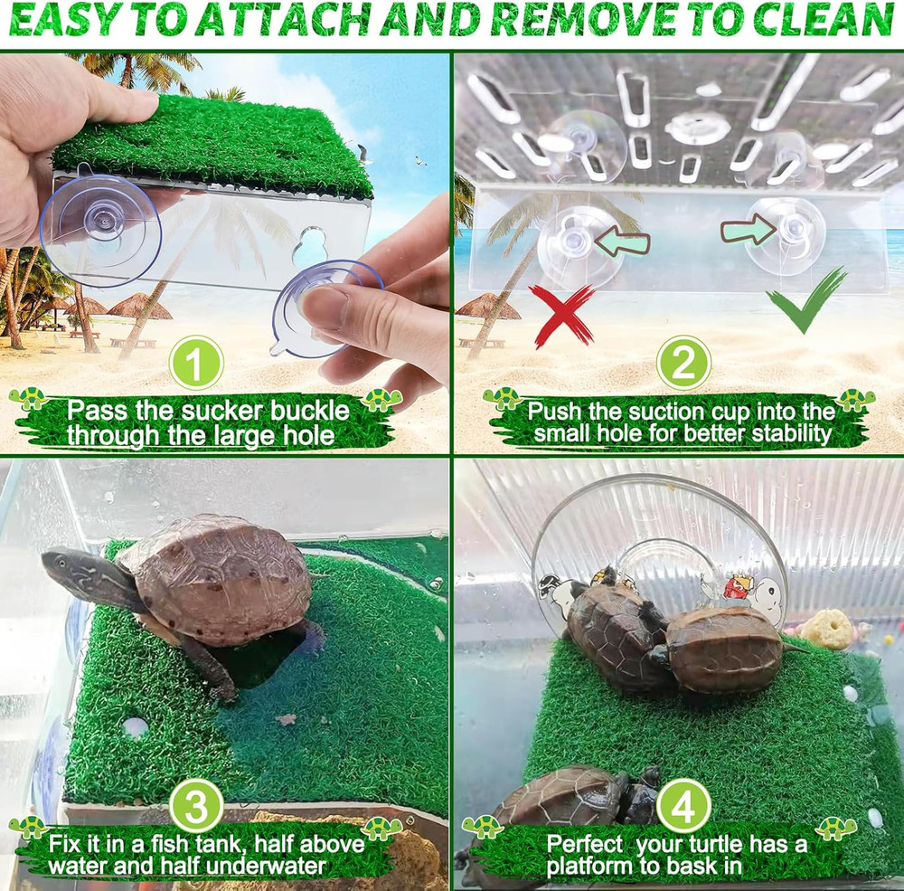 Turtle Resting Basking Platform Simulation Grass Turtle Ramp, Lawn Tortoise Clim