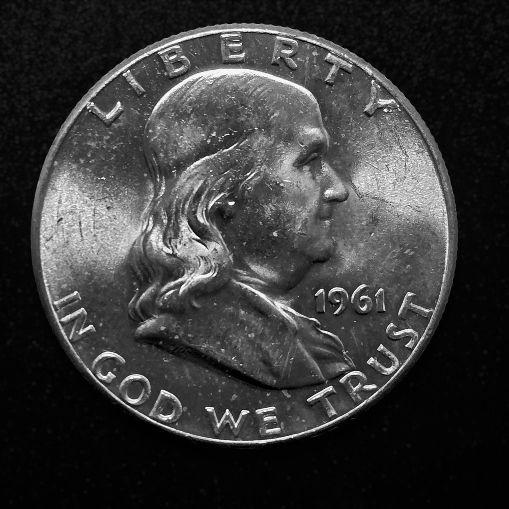 1961-P US Franklin Half 50c BU Unc 90% Silver