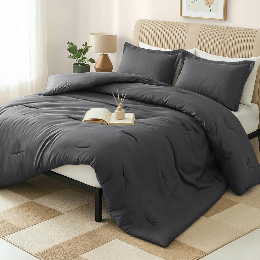 King Comforter Set 3 Piece Grey by , Comforters King Size, Bedding Comforters...