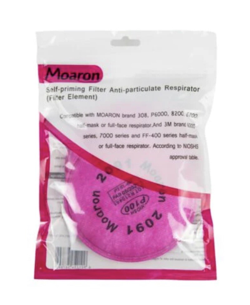 4 Pack Moaron Self-Prime 2091 P100 Filter replacement, 3M and Moaron compatible