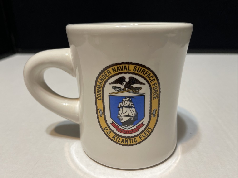USN US ATLANTIC FLEET Commander Naval Surface Force Cafe/Diner Style Coffee Mug