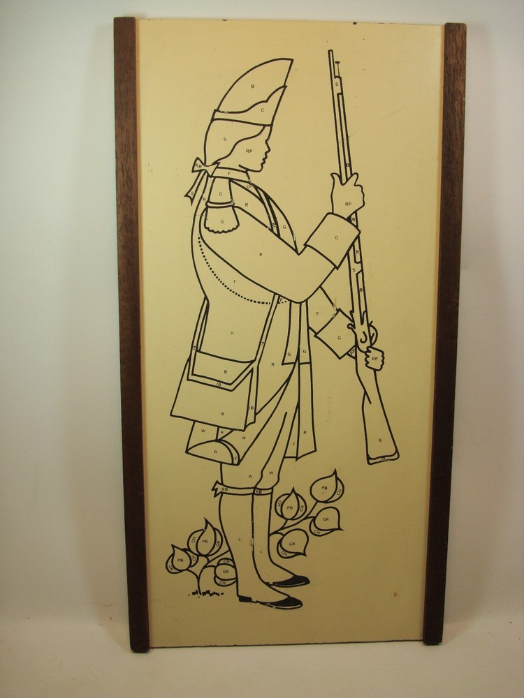 Cool 1960's 70s Paint by Number Soldier Panel