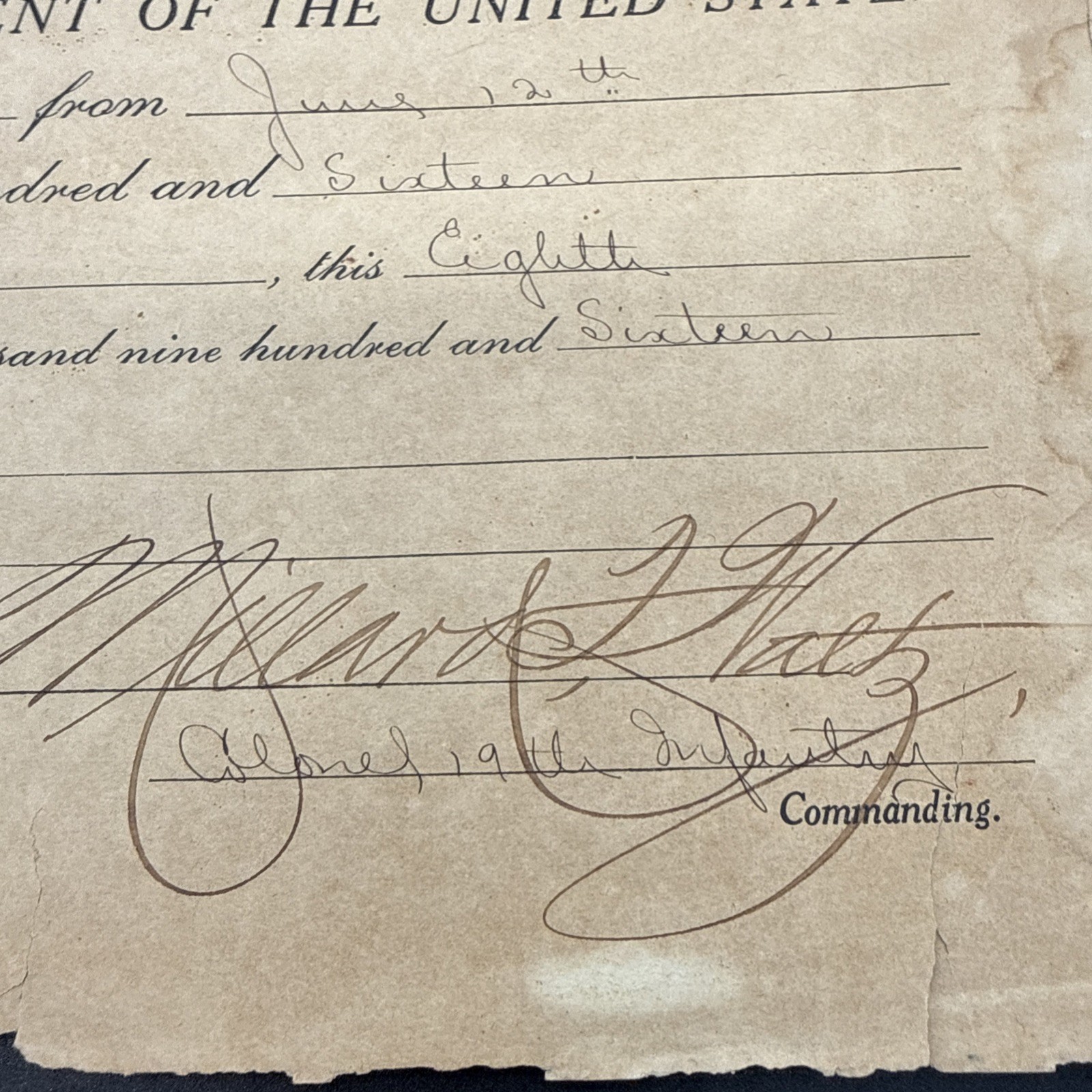 WWI 1916 U.S. Army Fort Sam Houston 3rd Infantry Regiment Military Instruction