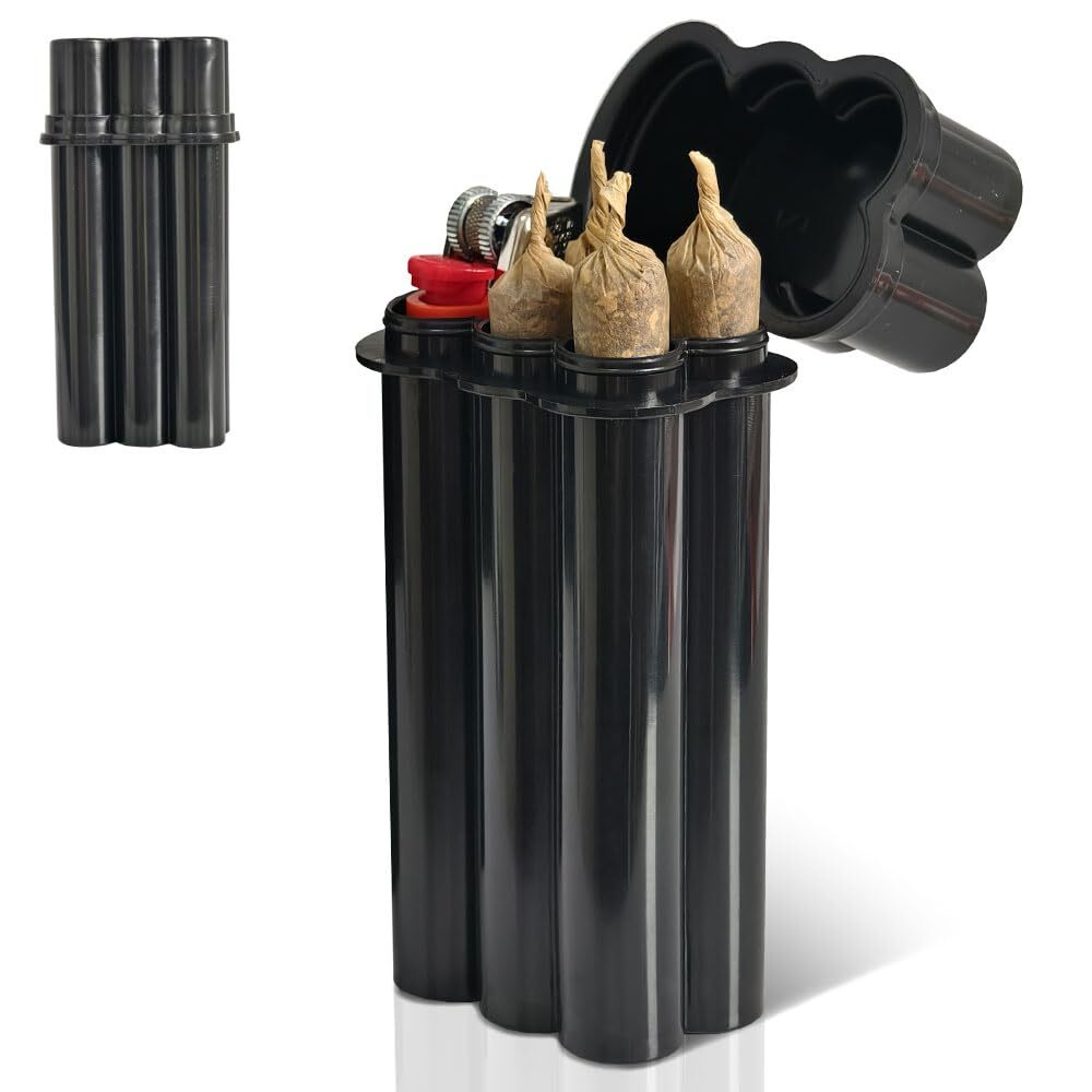 2 Pack 4-Hole Pre-roll Cone Holder Case Cigarette Storage Box King Size 100s