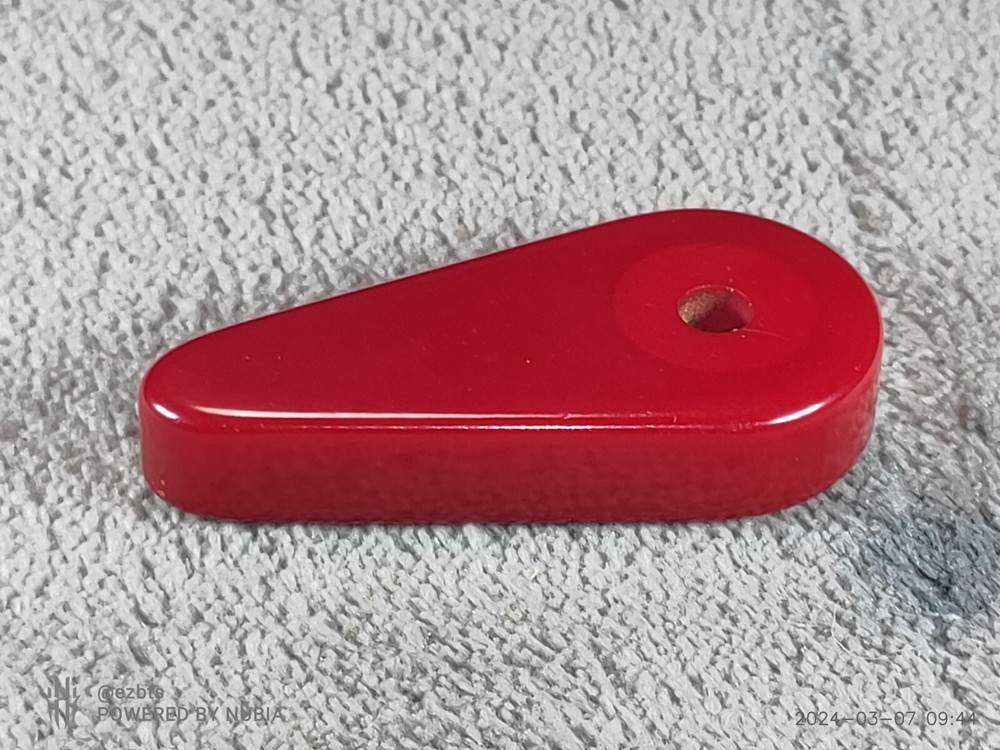 Bakelite Catalin Pinball Flipper Bat Cherry Red Nice One piece VHTF