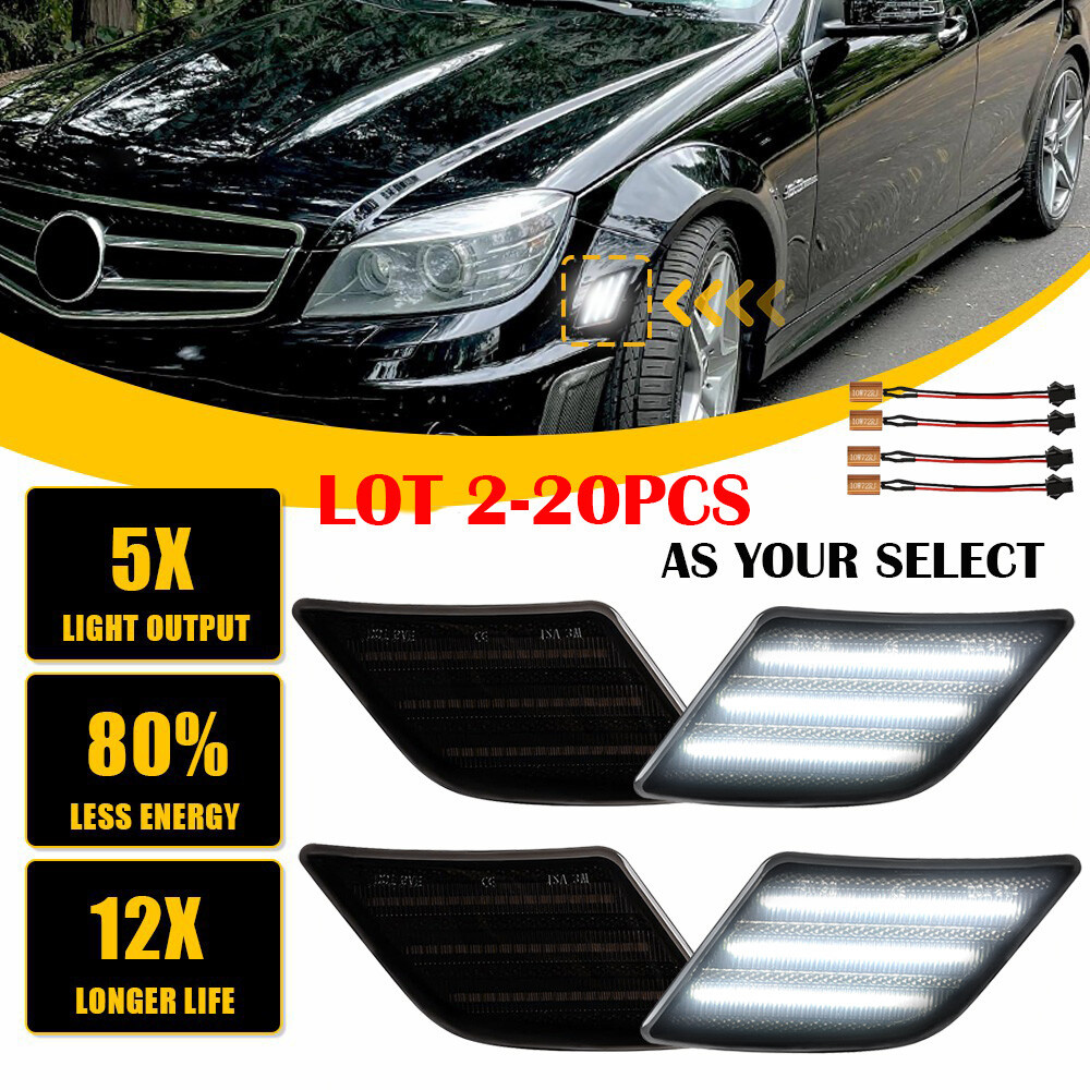 2-20X LED Side Marker Light For 08-11 Mercedes Benz C300 C350 C63AMG W204 C250 R