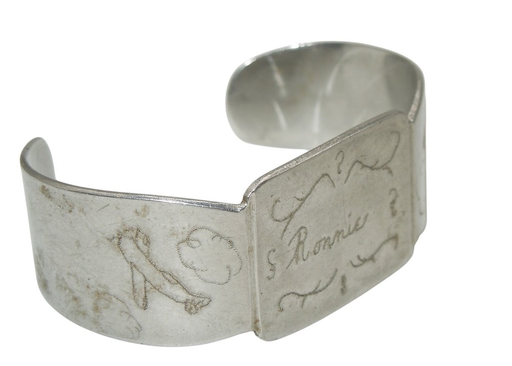 Original WWII US Army Named Hand Engraved Fighter Plane Named Bracelet DR9