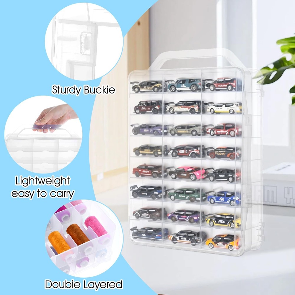 46 Grids Thread Holder Organizer Portable Plastic Sewing Spools Storage Box