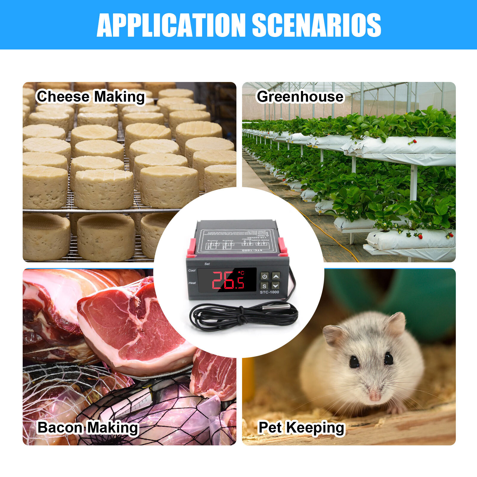 AC 110V Universal STC-1000 Digital Temperature Controller Thermostat w/ Sensor