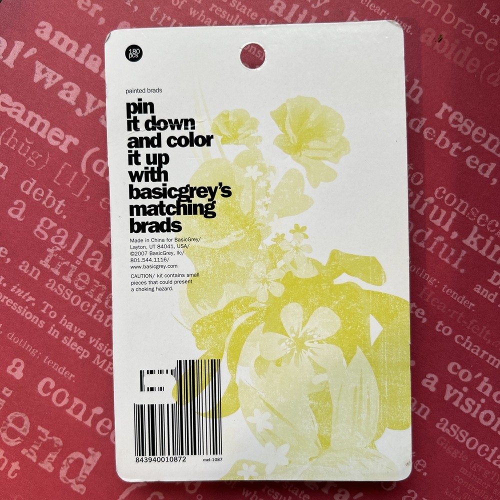 Painted Brads Basicgrey 180 Pcs