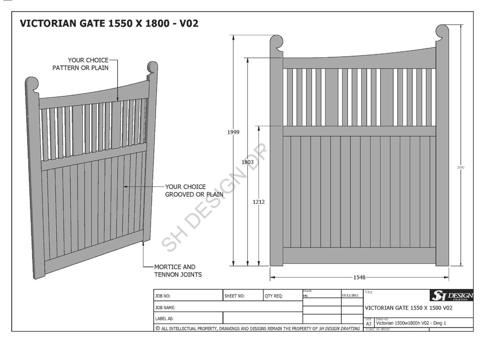 SINGLE & DOUBLE TIMBER GATE "BUILDING PLANS" - MANY SIZES - Make ur Own & Save $