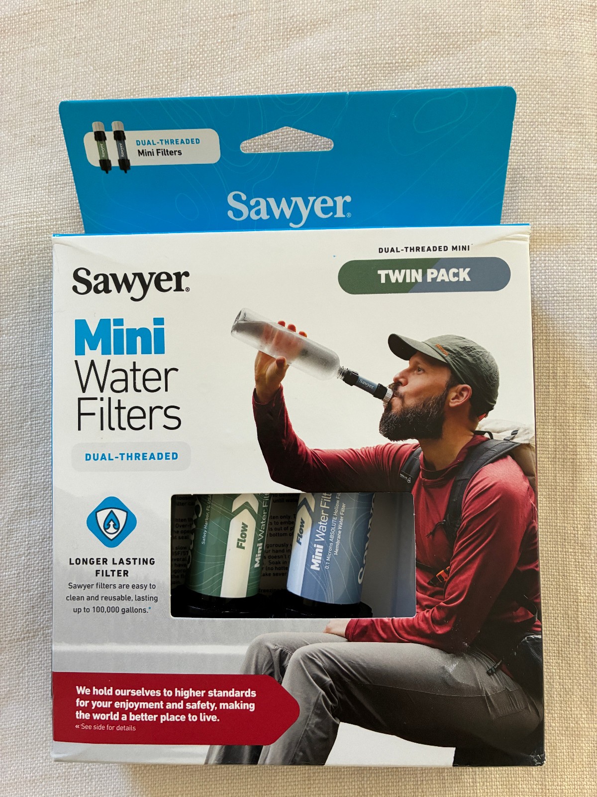 Sawyer Mini Dual Threaded Water Filter Twin Pack SP2307  Factory sealed NEW