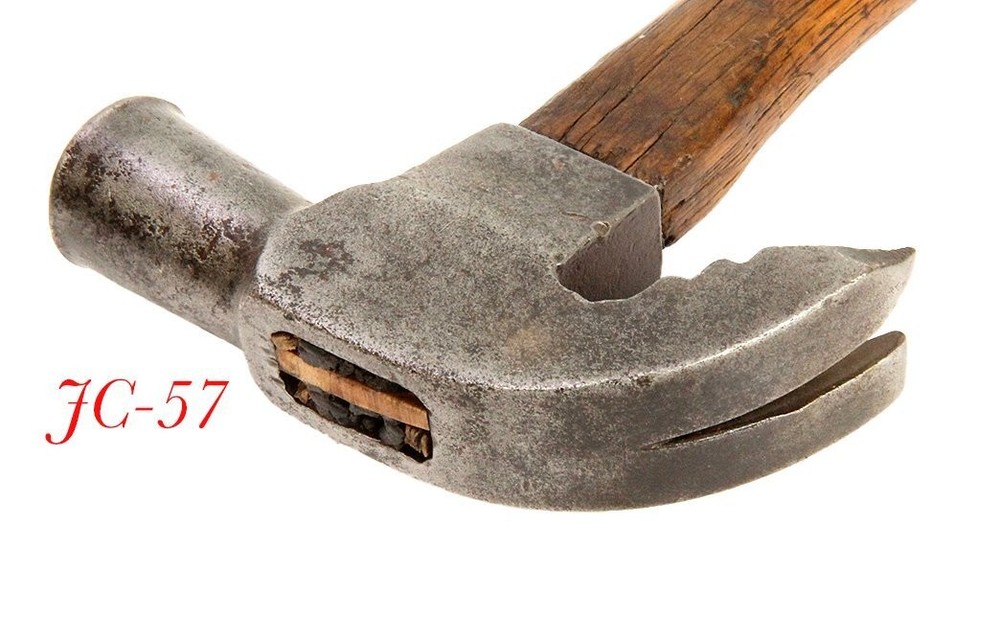 old antique FULTON HEBBLEWIATE STEP CLAW HAMMER tool