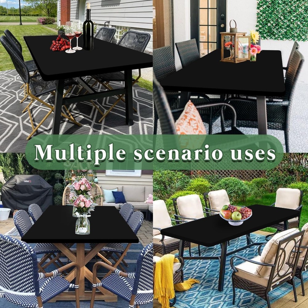 6 Pack Picnic Table Cover Fitted Tablecloth for 8 Foot Rectangle Tables Elast...