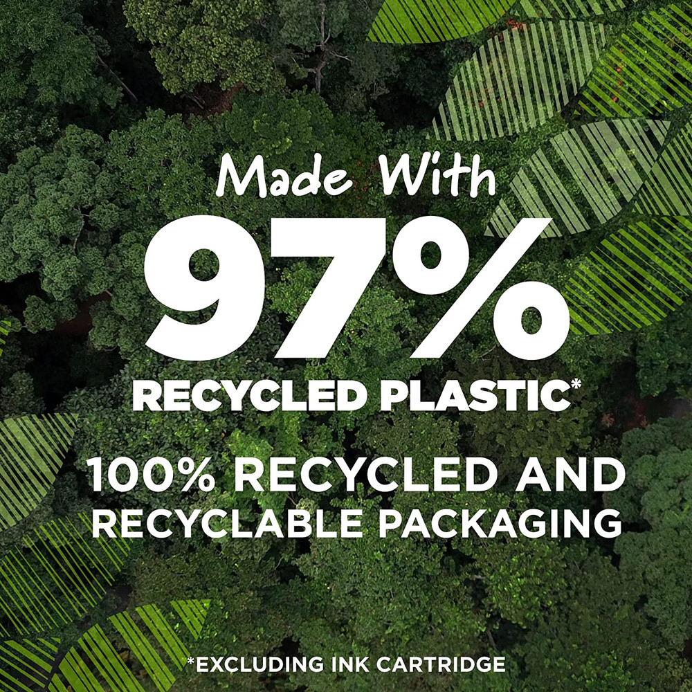 Ecolutions 50-Pack Black Ballpoint Pens, Medium Point, 97% Recycled Plastic
