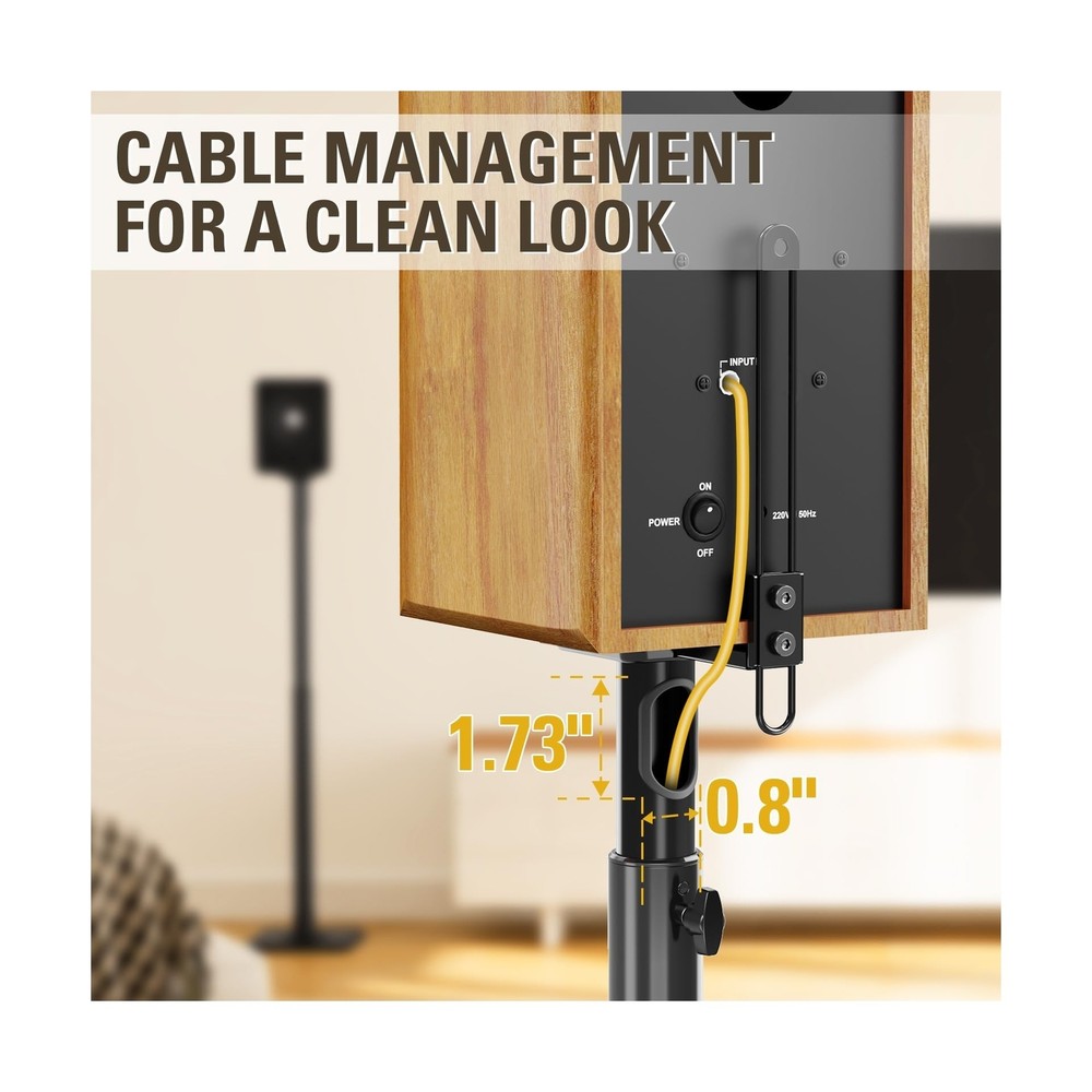 Mounting Dream Speaker Stands Height Adjustable Bookshelf Speaker Stand Pair ...