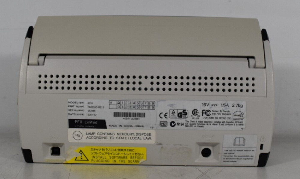 Fujitsu ScanSnap S510 Color Duplex USB Scanner