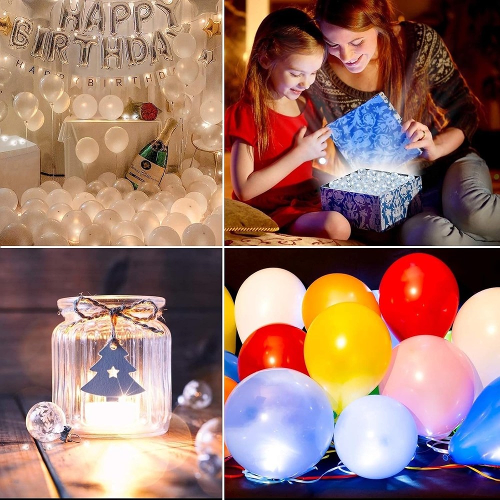 Aogist 100pcs White LED Balloon Light,Tiny Light Mini Round Led 100PCS,