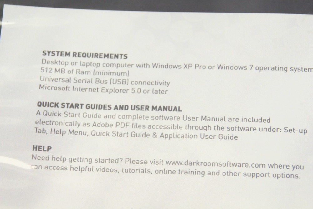 Darkroom Software Core edition 9.1 with USB & CD
