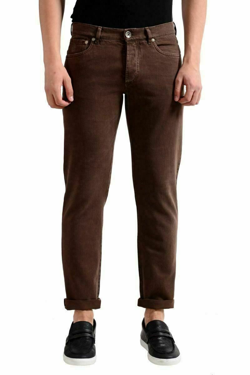 Brunello Cucinelli Men's Brown Slim Fit Jeans US 40 IT 56