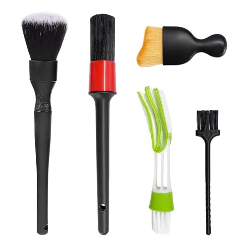 5PCS Car Detailing Brushes Duster Kit, Soft Cleaning Set Includes Dashboard