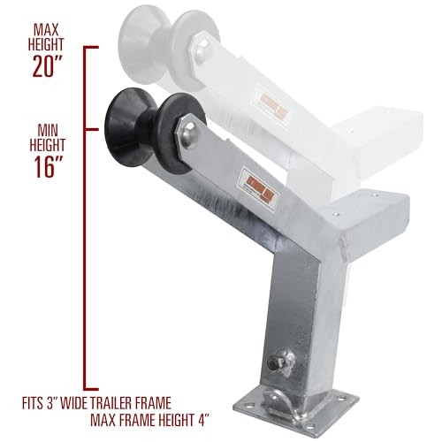 3006.6895 Adjustable Height Notched Fits 3"W x 4"H Trailer Frames Galvanized