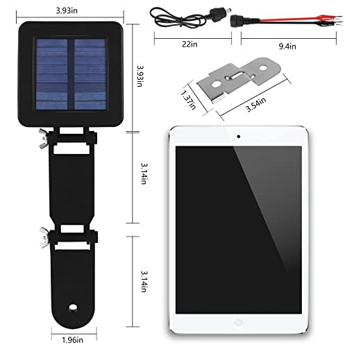 Solar Panel for Deer Feeder, Efficient Charger w/Adjustable Mounting Bracket 6V