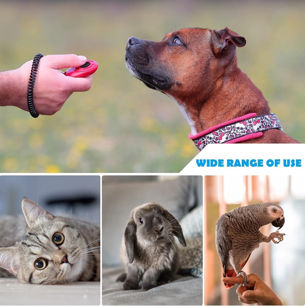 2-Pack Dog Training Clickers with Wrist Strap - Easy Interactive Training